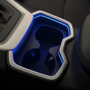 トヨタ RAV4 2019-2024 カーアクセサリー ABS プラスチック LEDライト インナーウォーターカップ ホルダー デコレーションカバー トリム ABS 1個 - blue