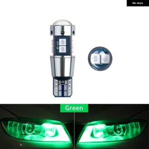 100個 T10 W5W LED 電球 CANバス 3030 10SMD オートウェッジライト ターンサイド 電球 室内読書灯 6000K 超高輝度 12V - Green