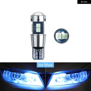 100個 T10 W5W LED 電球 CANバス 3030 10SMD オートウェッジライト ターンサイド 電球 室内読書灯 6000K 超高輝度 12V - Ice Blue