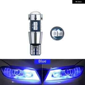 100個 T10 W5W LED 電球 CANバス 3030 10SMD オートウェッジライト ターンサイド 電球 室内読書灯 6000K 超高輝度 12V - Blue