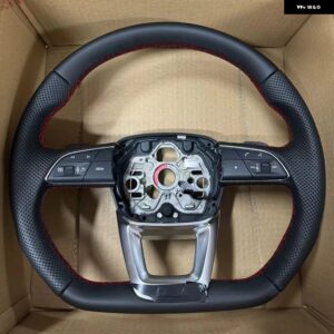 アウディ Q3 D型 S/RSロゴ パンチングレザー レッドステッチ ステアリングホイール パドル付き アセンブリ アクセサリー - 01 With RS logo