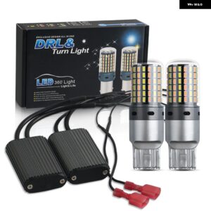 2個 DRL ウィンカー PY21W P21W LED 1156 BA15S BAU15S T20 7440 W21W WY21W デュアルモード デイタイム ランニングライト ホワイト アンバー - 7440 W21W T205