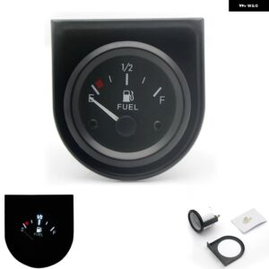 2インチ 52MM 燃料レベルゲージ カーメーター 燃料フロートセンサー付き ホワイトLEDライト ブラックリム 自動車用ゲージ 12V - Without Float