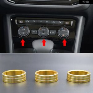 VTEAR フォルクスワーゲン VW ティグアン エアコン ノブ 装飾 カバー インテリア モールディング リアクセサリー カー スタイリング 2017-2021 - style 4
