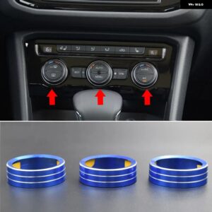 VTEAR フォルクスワーゲン VW ティグアン エアコン ノブ 装飾 カバー インテリア モールディング リアクセサリー カー スタイリング 2017-2021 - style 5
