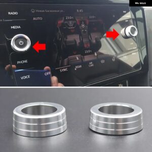 VTEAR フォルクスワーゲン VW ティグアン エアコン ノブ 装飾 カバー インテリア モールディング リアクセサリー カー スタイリング 2017-2021 - style 7