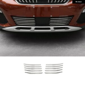 カーアクセサリー プジョー 3008 GT II 2016 - 19 ステンレス フロント グリル モールディングストリップ ボトムカバー トリム - Center Trim 10pcs
