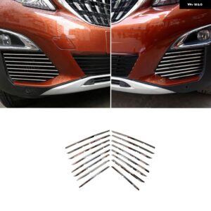 カーアクセサリー プジョー 3008 GT II 2016 - 19 ステンレス フロント グリル モールディングストリップ ボトムカバー トリム - Side Trim 16pcs
