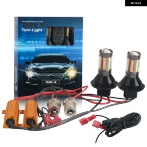2個 車用 DRL ウィンカー デュアルモード スイッチバック 1156 P21W BA15S PY21W BAU15S 7440 W21W T20 CANBUS デュアルカラー ホワイト イエロー - 1156 BA15S P21W11