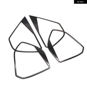 カーアクセサリー プジョー 3008 5008 GT 2017 - 22 ステンレス インテリア ドア スピーカー カバー トリム 4個 - black