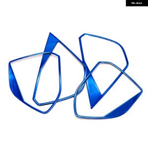 カーアクセサリー プジョー 3008 5008 GT 2017 - 22 ステンレス インテリア ドア スピーカー カバー トリム 4個 - blue