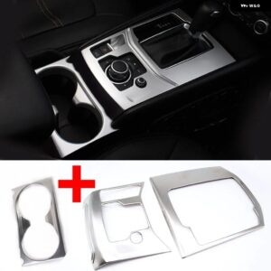 VTEAR マツダ CX-5 CX5 2021-2017 アクセサリー セントラ ル コントロール ATギア パネル トリム カバー インテリア ステンレス デコレーション - silver 3PCS