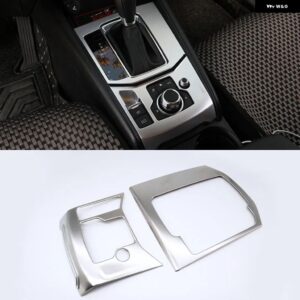 VTEAR マツダ CX-5 CX5 2021-2017 アクセサリー セントラ ル コントロール ATギア パネル トリム カバー インテリア ステンレス デコレーション - Silver