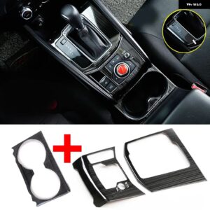 VTEAR マツダ CX-5 CX5 2021-2017 アクセサリー セントラ ル コントロール ATギア パネル トリム カバー インテリア ステンレス デコレーション - black 3PCS