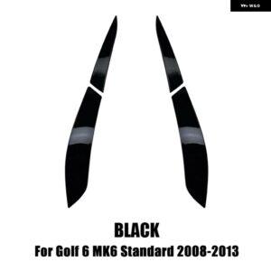 4PCS リア テールライト ランプ トリム カバー ゴルフ 6 MK6 2008 - 13 ヘッドライト アイブロウ トリム - Glossy Black