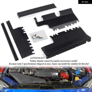 スバル WRX STI 2014-2021 アルミ製 レッド ブラック フロントフード ボンネット エンジン ラジエーター ラジエーター プロテクター カバー キット - F
