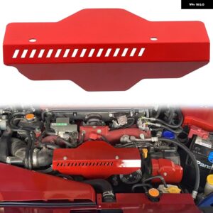 スバル WRX STI 2014-2021 アルミ製 レッド ブラック フロントフード ボンネット エンジン ラジエーター ラジエーター プロテクター カバー キット - a