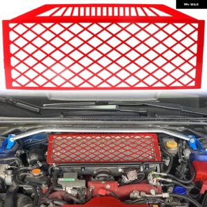 スバル WRX STI 2014-2021 アルミ製 レッド ブラック フロントフード ボンネット エンジン ラジエーター ラジエーター プロテクター カバー キット - D