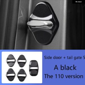 ランドローバー ディフェンダー ロックカバー 車ドアロック ボタン カバー 防錆 DEFENDER90/110 2020-2024 - 110 black 5 pieces