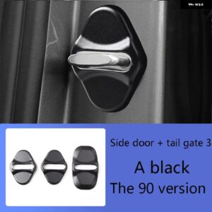 ランドローバー ディフェンダー ロックカバー 車ドアロック ボタン カバー 防錆 DEFENDER90/110 2020-2024 - 90 black 3 pieces