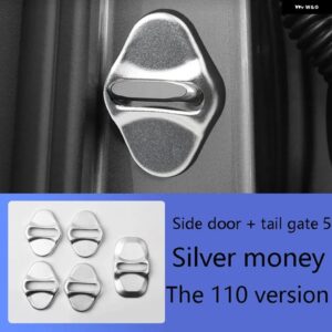 ランドローバー ディフェンダー ロックカバー 車ドアロック ボタン カバー 防錆 DEFENDER90/110 2020-2024 - 110 silver 5 pieces