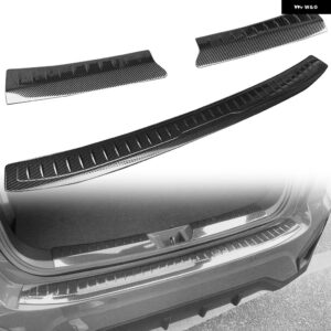 スバル クロストレック GU 2024 カーアクセサリー ステンレス インナー アウター リア バンパー プロテクト シル トランク プレートカバー 2個 - carbon fiber grain