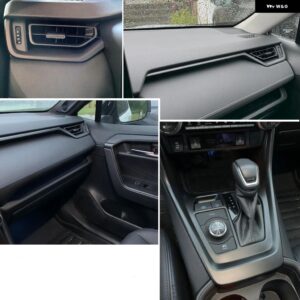 LHD RHD トヨタ RAV4 2019-2024 カーアクセサリー マットブラック ABS インテリア プロテクター モールディングカバー Aセット - Left Steering Wheel