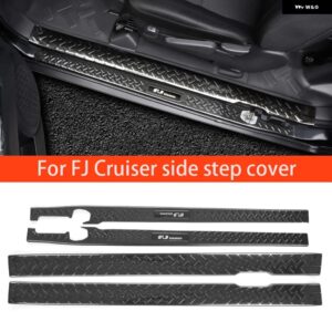サイドステップカバー トヨタ FJクルーザー ランニングボード 304 ステンレス FJクルーザー ドアステップ インテリア アクセサリー - carbon black fibre