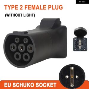 470Ω V2L TYPE 2メス - SCHUKO / 汎用 ソケット MGZS MG4 MG5 MARVEL R EV 車用放電 アダプター 車側がV2Lを サポート して 必要が - To Schuko
