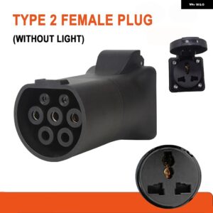 470Ω V2L TYPE 2メス - SCHUKO / 汎用 ソケット MGZS MG4 MG5 MARVEL R EV 車用放電 アダプター 車側がV2Lを サポート して 必要が - To 3-hole Universal