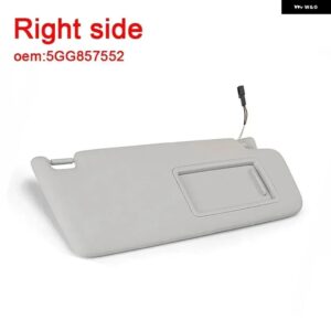 1/2個 車用 フロントガラス サンバイザー パネル サンシェード カバー ミラー 付き VW ゴルフ MK7 MK8 ジェッタ 7 T-クロス パサート B8 CC E- ゴルフ - Grey-Right Side