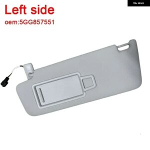 1/2個 車用 フロントガラス サンバイザー パネル サンシェード カバー ミラー 付き VW ゴルフ MK7 MK8 ジェッタ 7 T-クロス パサート B8 CC E- ゴルフ - Grey-Left Side