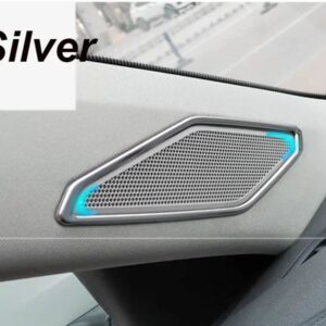 Aピラー サウンドホーンカバー サウンド フレーム 装飾 トリム フロントドアホーン フレーム VWジェッタMK7 2021 2019 - 21 - Silver