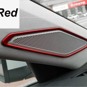 Aピラー サウンドホーンカバー サウンド フレーム 装飾 トリム フロントドアホーン フレーム VWジェッタMK7 2021 2019 - 21 - red