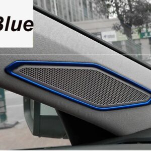 Aピラー サウンドホーンカバー サウンド フレーム 装飾 トリム フロントドアホーン フレーム VWジェッタMK7 2021 2019 - 21 - blue