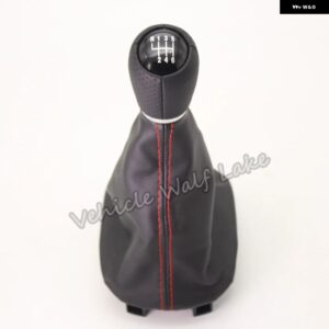 5/6速ギアスティック シフト ノブ ブラックレザー ブーツ 付き 12MM穴シート トレド 2002 2003 2004 レオン 2002 - 06 - 6 speed