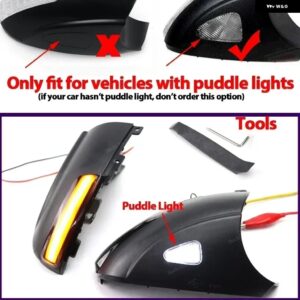 LED ダイナミックウィンカー サイドミラー シーケンシャル インジケーター ウィンカーランプ フォルクスワーゲン - With puddle light