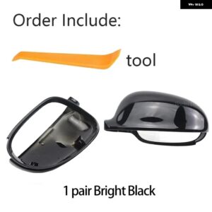 カーボンパターンミラー カバー ブラックミラー カバー オーバーレイ フォルクスワーゲン VW GOLF 5 6 PLUS JETTA MK5 PASSAT B5.5 B6 EOS - black