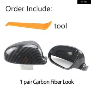 カーボンパターンミラー カバー ブラックミラー カバー オーバーレイ フォルクスワーゲン VW GOLF 5 6 PLUS JETTA MK5 PASSAT B5.5 B6 EOS - Carbon Fiber Look