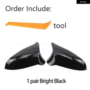 カーボンパターンミラー カバー ブラックミラー カバー オーバーレイ ホワイト BMW F80 F82 F87 M3 M4 2014 - 19 LHD - Bright Black