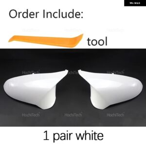 カーボンパターンミラー カバー ブラックミラー カバー オーバーレイ ホワイト BMW F80 F82 F87 M3 M4 2014 - 19 LHD - WHITE