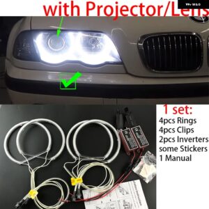 CCFLエンジェルアイキット ウォームホワイトリング BMW E36 3シリーズ ユーロ ヘッドライト 付き 1992-1998 デーモンアイ - E46 1998-2001 Xenon