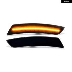 シボレー カマロ 2016-2023 スモークレンズ LED サイドマーカー リフレクター ランプ アンバー フロント レッド リアサイドフェンダーライト - Amber Front