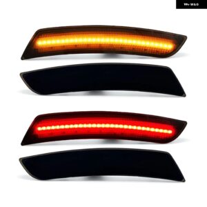 シボレー カマロ 2016-2023 スモークレンズ LED サイドマーカー リフレクター ランプ アンバー フロント レッド リアサイドフェンダーライト - Amber Front Red Rear