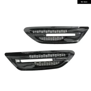1ペア 車用サイドフェンダー エアベント トリム カバー BMW F10 セダン 5シリーズ M5 2011-2017 グリル アウトレット フレーム - Gloss Black