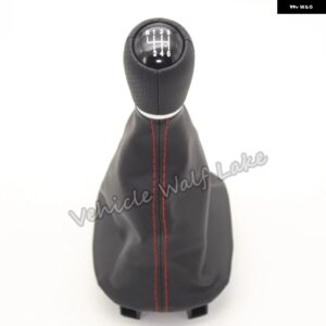 シート レオン 1M1 2002 - 06 カー スタイリング 5速 6速ギアスティック シフト ノブ レザー ブーツ レッドライン 12MM穴 - 6 speed
