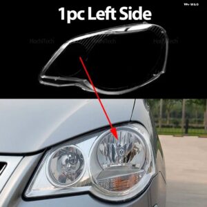 フォルクスワーゲン VW ポロ MK4 フェイスリフト 2006-2010 車用 ヘッドライト カバー ランプシェード 防水 ブライトシェルカバー ランプ クリアレンズ - 1pc Left Side