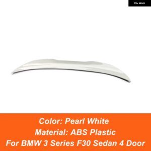 BMW 3シリーズ F30 F35 318I 320I 325I 330I セダン PSM スタイル カーリア トランク リッドスポイラー ウィング カーボンブラック 外装 アクセサリー - Pearl White