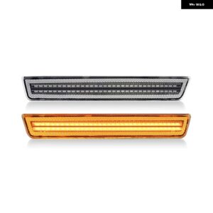 ダッジ チャレンジャー 2015-2022 クリアスモークレンズ LED サイドマーカーランプ アンバー フロント レッド リアサイドフェンダー リフレクター ライト - Clear Amber Front