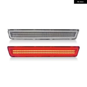 ダッジ チャレンジャー 2015-2022 クリアスモークレンズ LED サイドマーカーランプ アンバー フロント レッド リアサイドフェンダー リフレクター ライト - Clear Red Rear